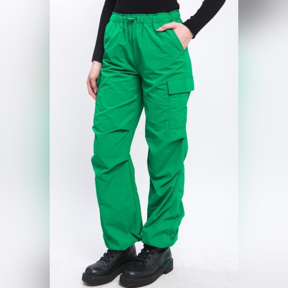 #254 🛑28 M, L BOHO FABULOUS WAIST ELASTIC PARACHUTE CARGO PANTS - Picture 9 of 16